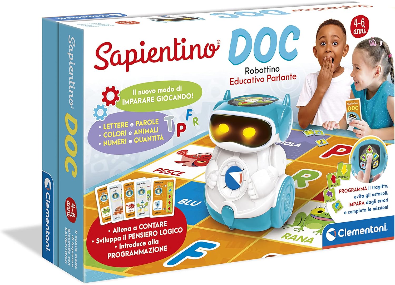 Clementoni Sapientino Doc - Robottino Educativo e Interattivo per Bambini 5 Anni